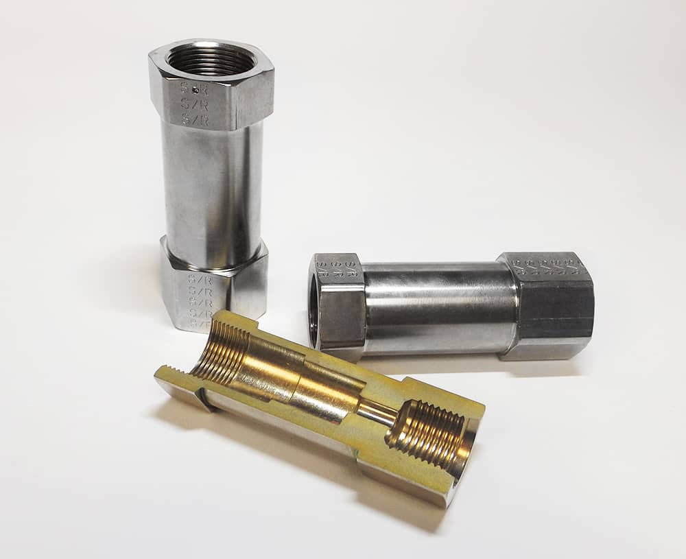 Precision CNC Swiss Turned Component With Interior Thread Feature