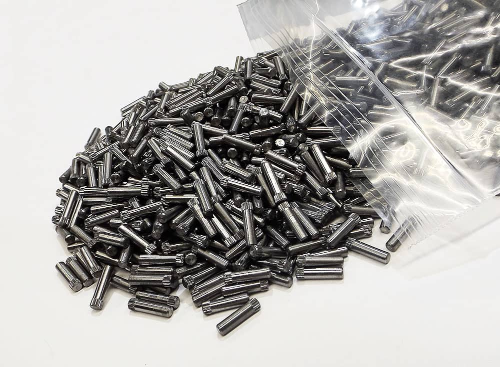High Volume Precision CNC Machined Steel 1215 Knurled Components